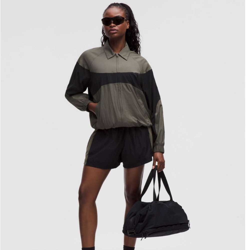 Lululemon Nylon Collared Jacket *Retro Remix Set Army Green / Black